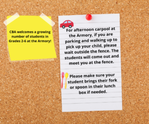 CBA welcomes a growing number of students in Grades 2-6 at the Armory!