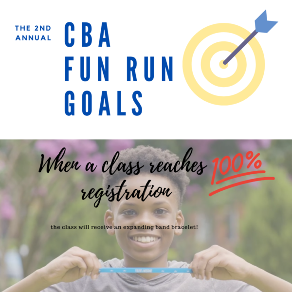 CBA Fun Run Goals: 100% Registration for Each Class