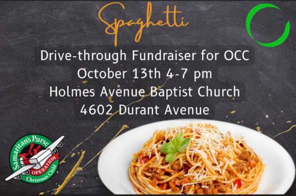 October 13, 4:00-7:00pm HABC Spaghetti Fundraiser for Operation Christmas Child