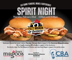 February 22: Huey Magoo Spirit Night from 4:00-9:00pm